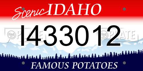 I433012 Idaho License Plate