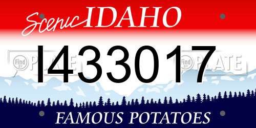 I433017 Idaho License Plate