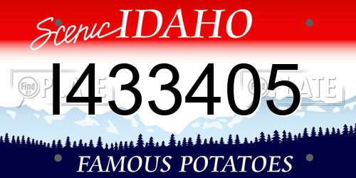 I433405 Idaho License Plate