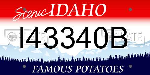 I43340B Idaho License Plate