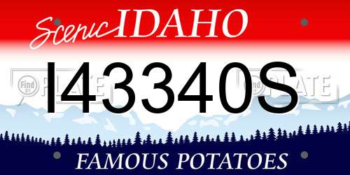I43340S Idaho License Plate