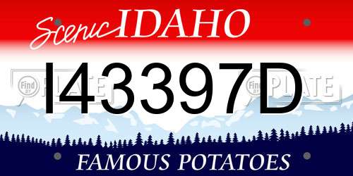 I43397D Idaho License Plate