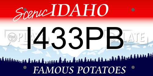 I433PB Idaho License Plate