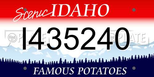 I435240 Idaho License Plate