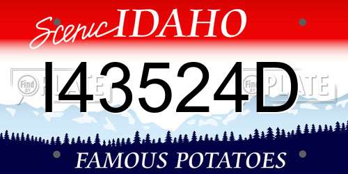 I43524D Idaho License Plate