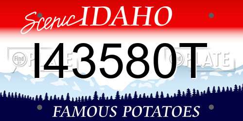 I43580T Idaho License Plate