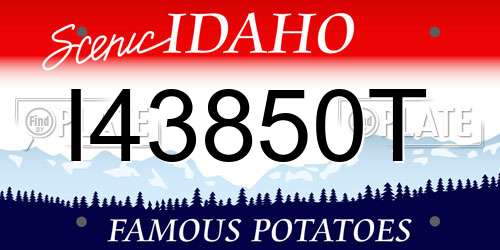 I43850T Idaho License Plate