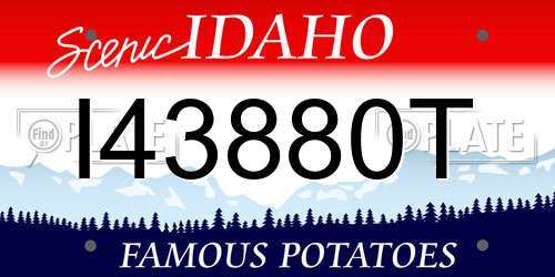 I43880T Idaho License Plate