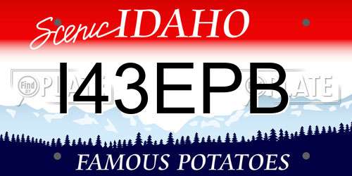 I43EPB Idaho License Plate