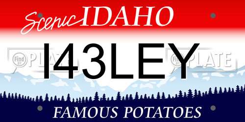 I43LEY Idaho License Plate
