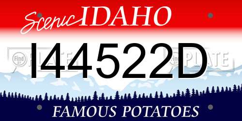 I44522D Idaho License Plate