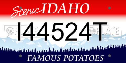 I44524T Idaho License Plate