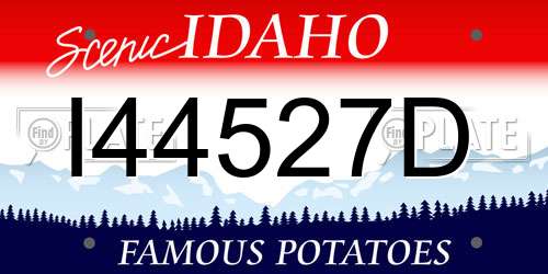 I44527D Idaho License Plate