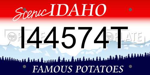 I44574T Idaho License Plate