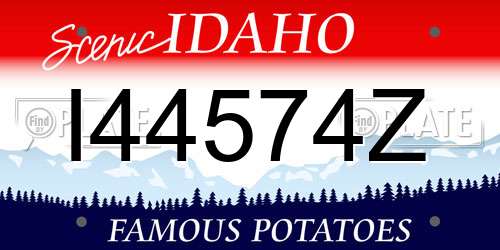 I44574Z Idaho License Plate