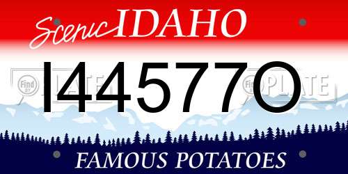 I44577O Idaho License Plate