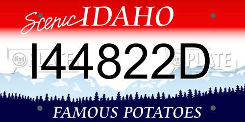 I44822D Idaho License Plate