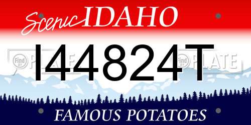 I44824T Idaho License Plate