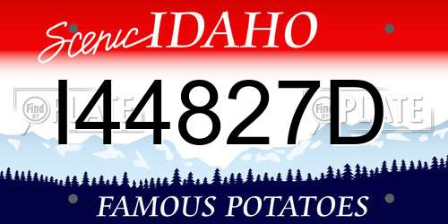 I44827D Idaho License Plate