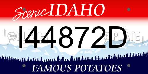 I44872D Idaho License Plate