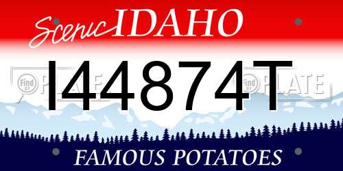 I44874T Idaho License Plate