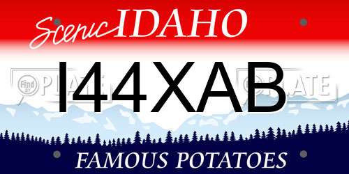 I44XAB Idaho License Plate