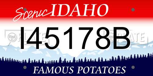 I45178B Idaho License Plate