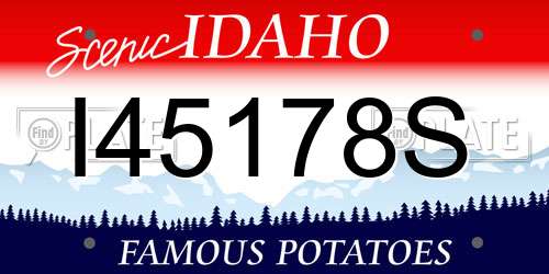 I45178S Idaho License Plate
