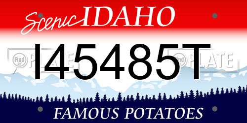 I45485T Idaho License Plate