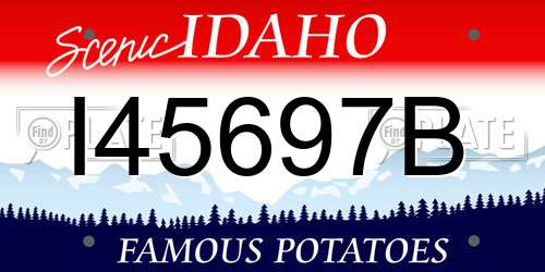 I45697B Idaho License Plate
