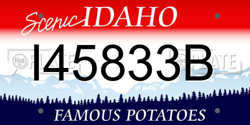I45833B Idaho License Plate