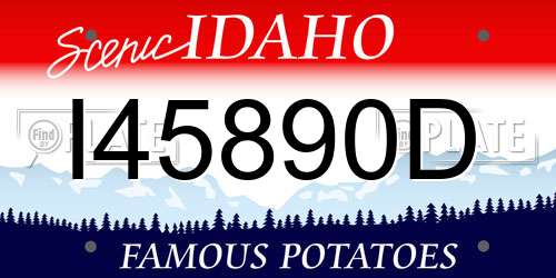 I45890D Idaho License Plate