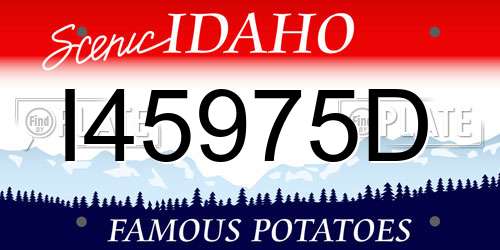 I45975D Idaho License Plate