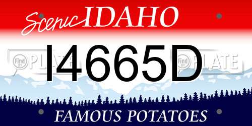 I4665D Idaho License Plate