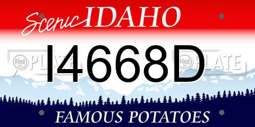 I4668D Idaho License Plate