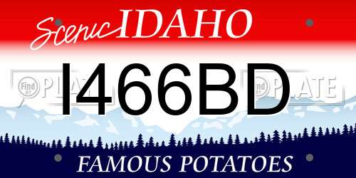 I466BD Idaho License Plate