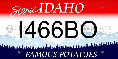 I466BO Idaho License Plate