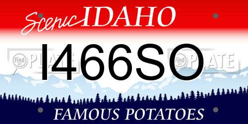 I466SO Idaho License Plate