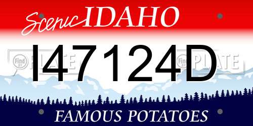 I47124D Idaho License Plate