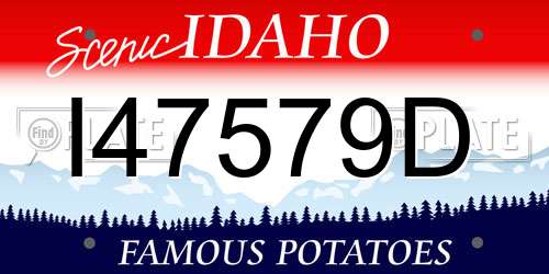 I47579D Idaho License Plate