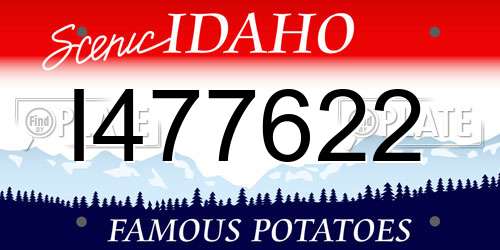 I477622 Idaho License Plate