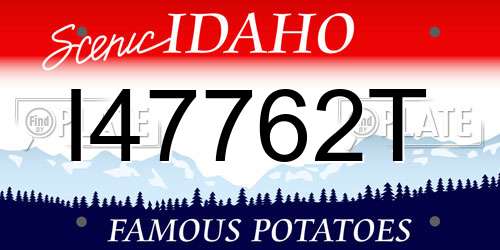 I47762T Idaho License Plate