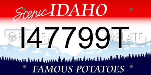 I47799T Idaho License Plate