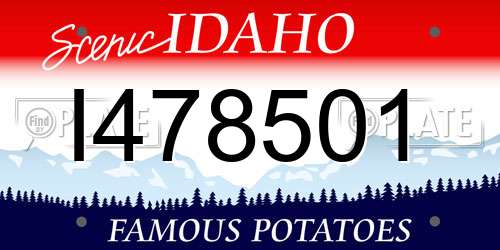 I478501 Idaho License Plate