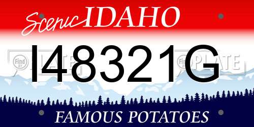 I48321G Idaho License Plate