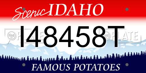I48458T Idaho License Plate