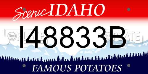I48833B Idaho License Plate
