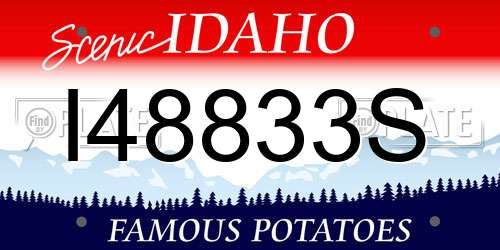 I48833S Idaho License Plate