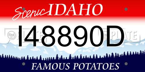 I48890D Idaho License Plate