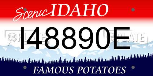 I48890E Idaho License Plate